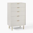 Open Box: Quinn Lacquer 5-Drawer Dresser - Haze, Antique Brass
