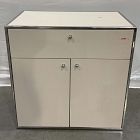 Open Box: Marlowe Storage Cabinet (30") - Chrome, Alabaster White/Polished Stainless Steel