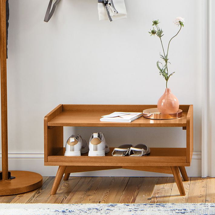 Mid-Century Shoe Rack, Entryway Organization | West Elm