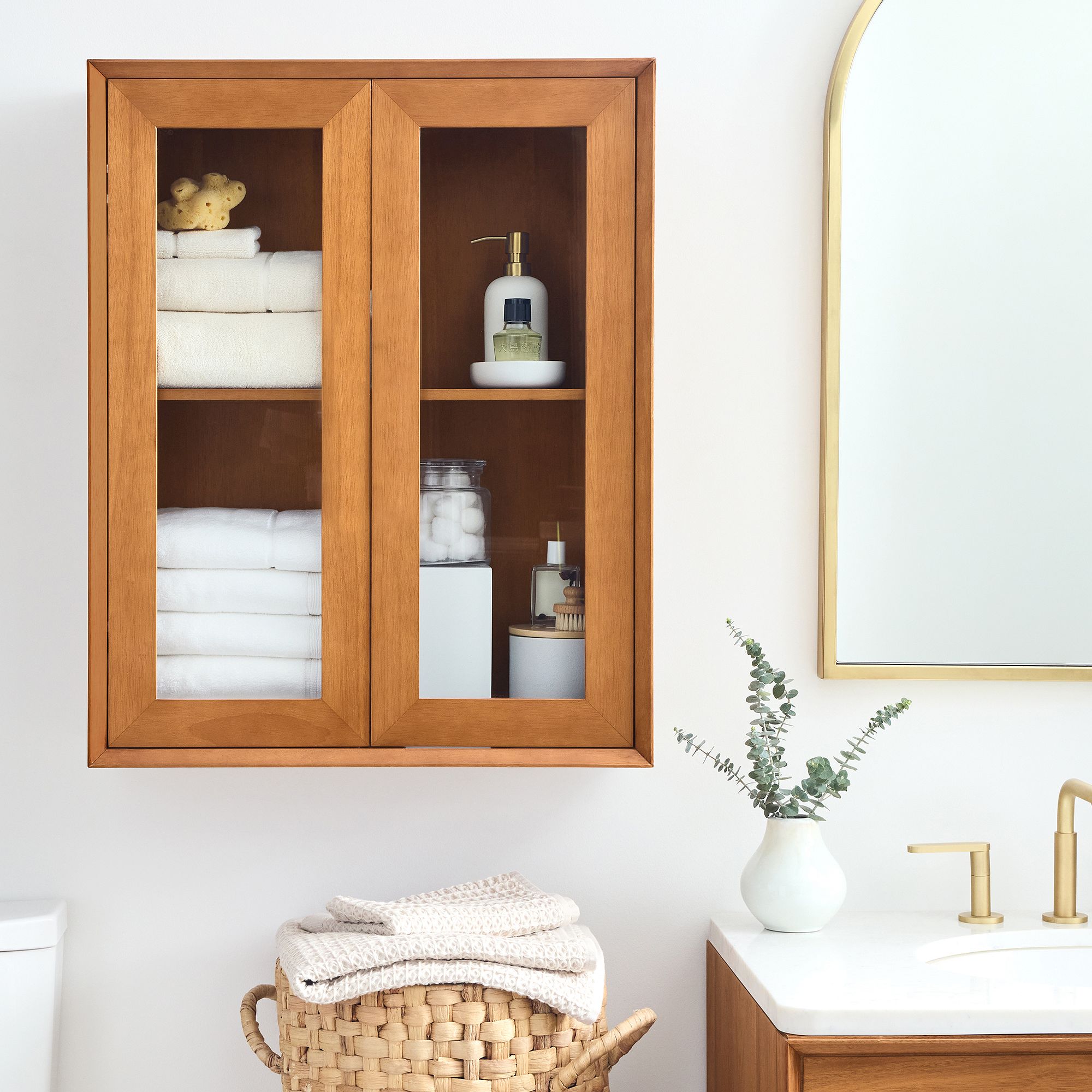 Mid-Century Large Bathroom Storage Cabinet by West Elm
