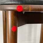 Open Box: Sadove Bar Stool (30.5") - Jet, Walnut Legs