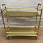 Open Box: Deco Curve Metal Wall Shelf, Double (20" x 22") - Antique Brass