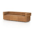 Voohres Leather Channeled Sofa (88.5")