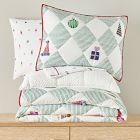 Festive Fun Harlequin Print Patchwork Quilt &amp; Shams