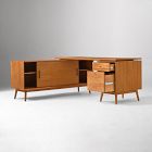 Mid-Century Modular L-Shaped Desk w/ File Cabinet &amp; Bookcase (70") - ADA