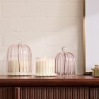 Striped Cloche Candles - Charred Plum