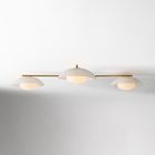 Open Box: Bezel 3-Light Flush Mount (60") - Perforated Metal White, Champagne Bronze