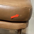 Open Box: Jack Metal Frame Leather Counter Stool (26"H) - Saddle Leather Saddle, Champagne Bronze Legs