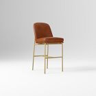 Open Box: Jack Metal Frame Leather Counter Stool (26"H) - Saddle Leather Saddle, Champagne Bronze Legs