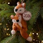 Baby's First Christmas Felt Foxes Ornament