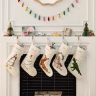 Polar Bear in Lights Felt Stocking