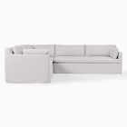 Marin Skirted Slipcover 3-Piece L-Shaped Sectional (114")