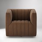 Anniina Channeled Leather Swivel Chair