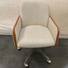 Open Box: Show Wood Office Chair - Deco Weave Sand, Acorn, Brushed Stainless Steel