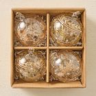 Glass Gold Painted Ornaments (Set of 4)