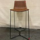 Open Box: Slope Bar Stool (30") - Vegan Leather Saddle, Charcoal