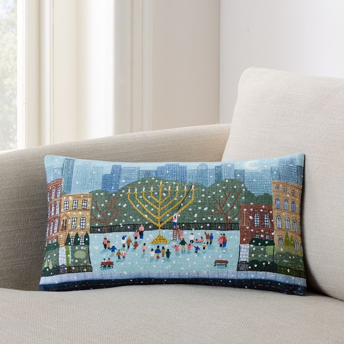 Nicole Cicak Menorah Lighting Pillow Cover | West Elm