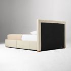 Emmett Tufted Side Storage Bed - Wood Legs