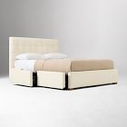 Emmett Tufted Side Storage Bed - Wood Legs