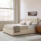 Emmett Channeled Low Profile Bed - Wood Legs