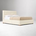 Emmett Tufted Side Storage Bed - Wood Legs