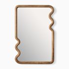 Scallop Edge Wood Rectangular Wall Mirror