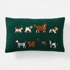 Embroidered Pups Pillow Cover &amp; Throw Set