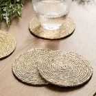 Woven Metallic Jute Coaster Sets