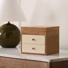 Open Box: Two-Tone Wood Jewelry Box, Double Drawer (7" x 7")