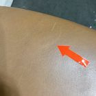Open Box: Petal Fully Upholstered Office Chair - Saddle Leather Nut, Dark Bronze