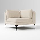 Open Box: Andes Corner - Performance Distressed Velvet Sand, Dark Pewter