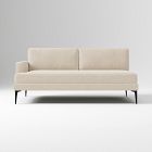 Open Box: Andes Left-Arm 2.5 Seater Sofa - Performance Distressed Velvet Sand, Dark Pewter
