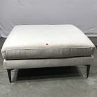 Open Box: Andes Ottoman (39") - Performance Distressed Velvet Sand, Dark Pewter