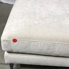 Open Box: Andes Ottoman (39") - Performance Distressed Velvet Sand, Dark Pewter