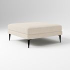 Open Box: Andes Ottoman (39") - Performance Distressed Velvet Sand, Dark Pewter