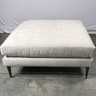 Open Box: Andes Ottoman (39") - Performance Distressed Velvet Sand, Dark Pewter