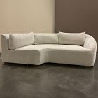 Open Box: Aviana Right-Arm Wedge Return Sofa - Performance Distressed Velvet Sand, Cool Walnut