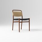 Open Box: Eindhoven Leather Dining Chair - Ludlow Leather Black, Cool Walnut