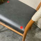 Open Box: Eindhoven Leather Dining Chair - Ludlow Leather Black, Cool Walnut