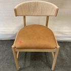 Open Box: Ezra Dining Chair - Ludlow Leather Sesame, Blonde