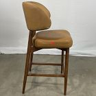 Open Box: Hyde Leather Counter Stool (26") - Ludlow Leather Sesame, Cool Walnut