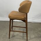 Open Box: Hyde Leather Counter Stool (26") - Ludlow Leather Sesame, Cool Walnut