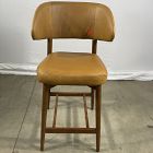 Open Box: Hyde Leather Counter Stool (26") - Ludlow Leather Sesame, Cool Walnut