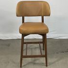Open Box: Hyde Leather Counter Stool (26") - Ludlow Leather Sesame, Cool Walnut