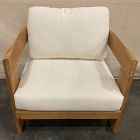 Open Box: Monterey Outdoor Teak Lounge Chair - Natural Teak, Crosshatch Weave Alabaster