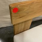 Open Box: Monterey Outdoor Teak Lounge Chair - Natural Teak, Crosshatch Weave Alabaster