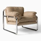 Open Box: Desmond Chair - Nubuck Leather Sand, Polished Stainless Steel