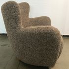 Open Box: Jodi Wing Chair - Deluxe Boucle Cobblestone, Almond