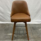 Open Box: Mid-Century Leather Swivel Counter Stool (26.6") - Saddle Leather Nut, Acorn