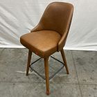Open Box: Mid-Century Leather Swivel Counter Stool (26.6") - Saddle Leather Nut, Acorn